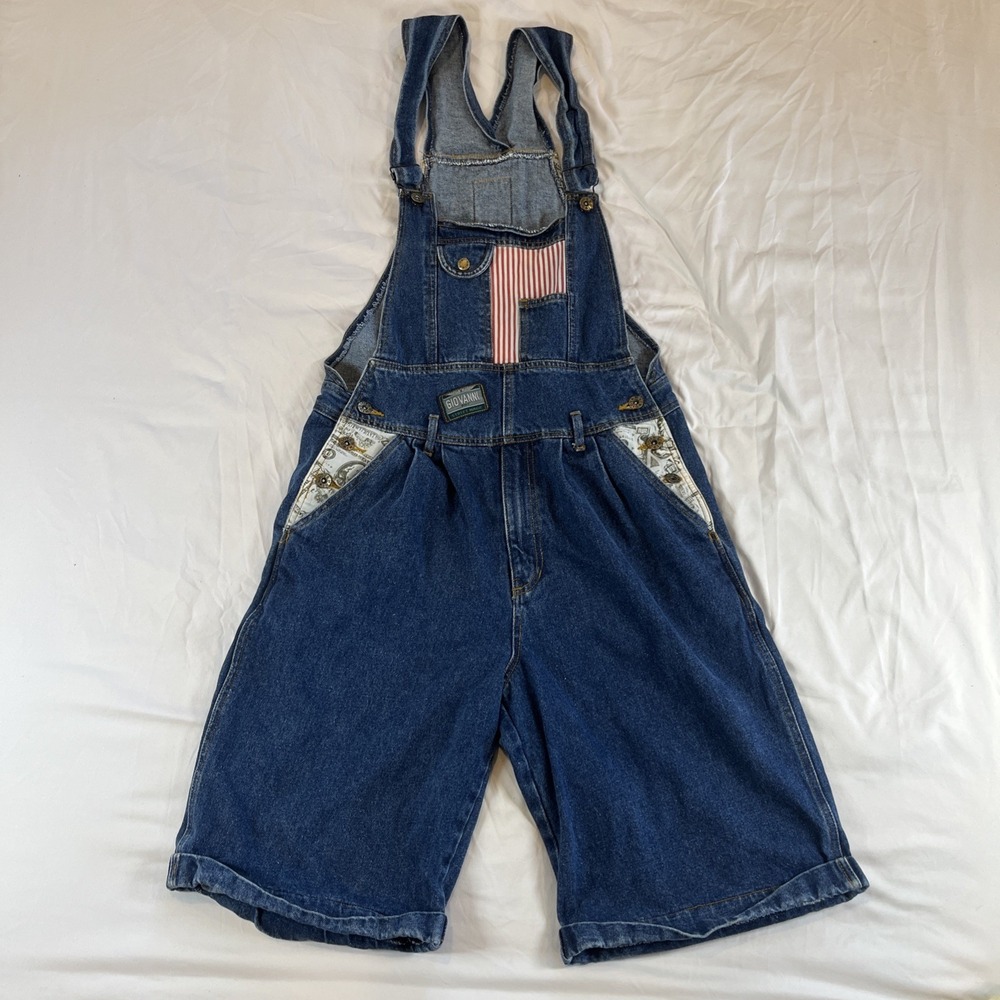 Giovanni Shortalls With Flag Money Patches‎ Size Women size Large RARE